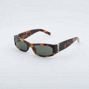 Saint Laurent SL M152 003 Sunglasses Havana Rectangle Frame, Grey Lenses